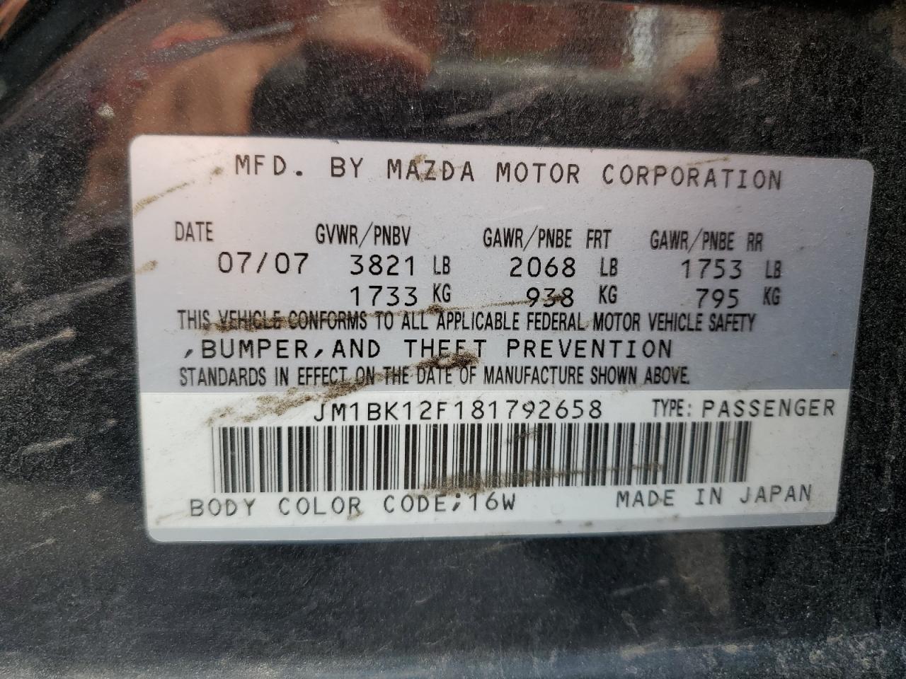 2008 MAZDA 3 I photo 12