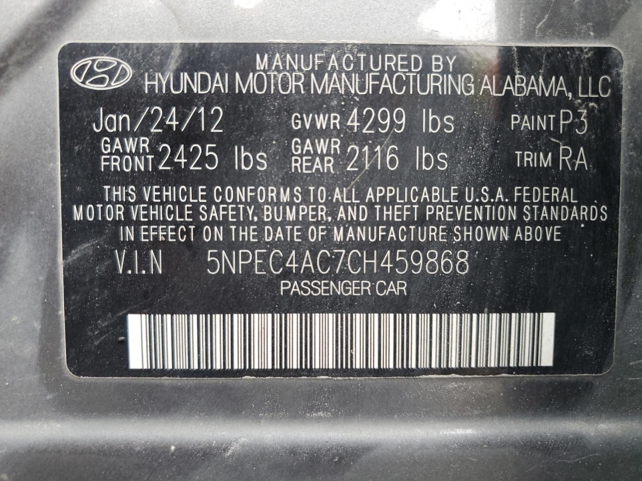 2012 HYUNDAI SONATA SE photo 23