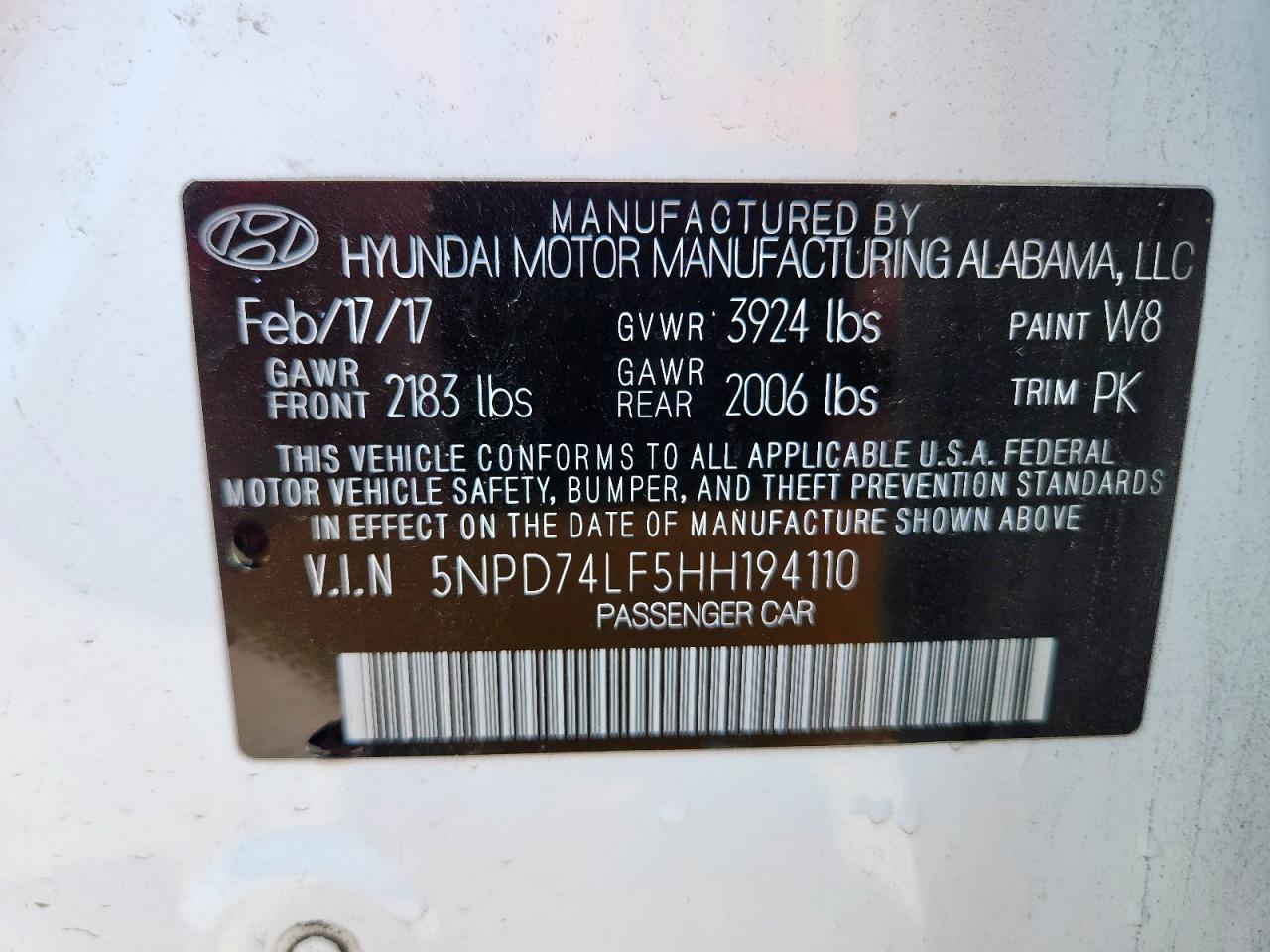 2017 HYUNDAI ELANTRA SE photo 25