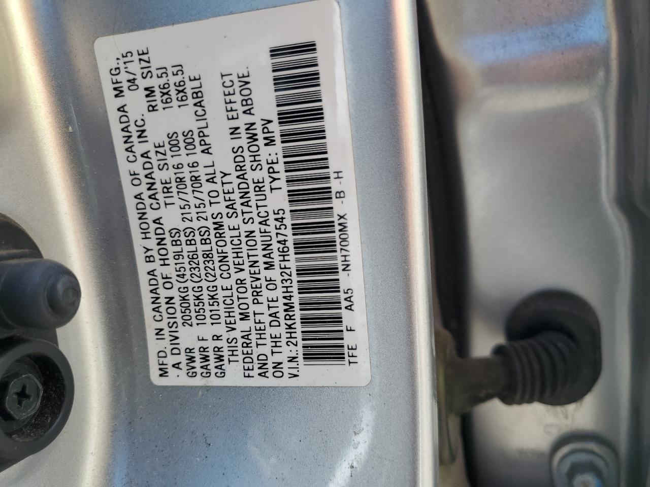 2015 HONDA CR-V LX photo 13