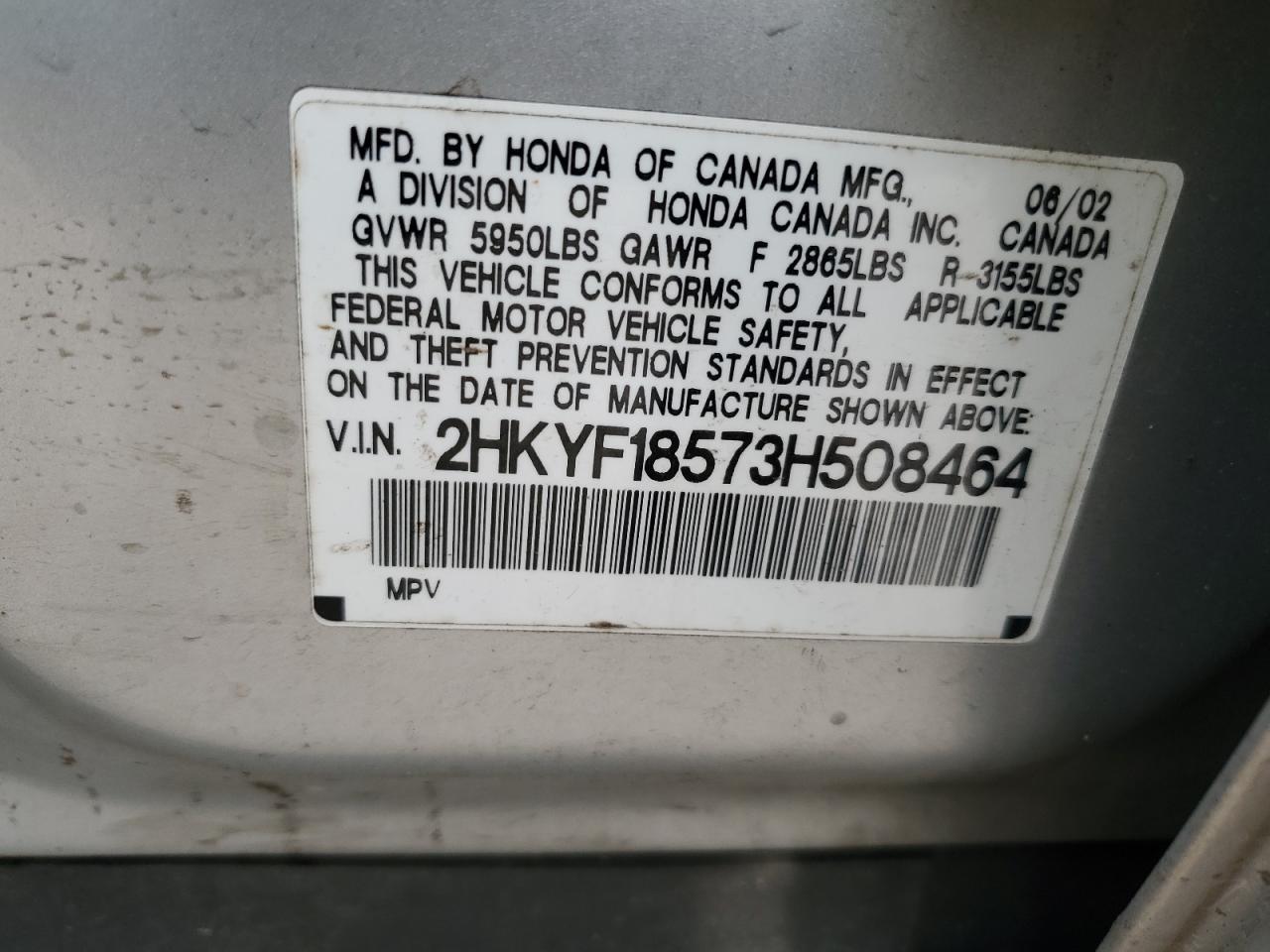 2003 HONDA PILOT EXL photo 23