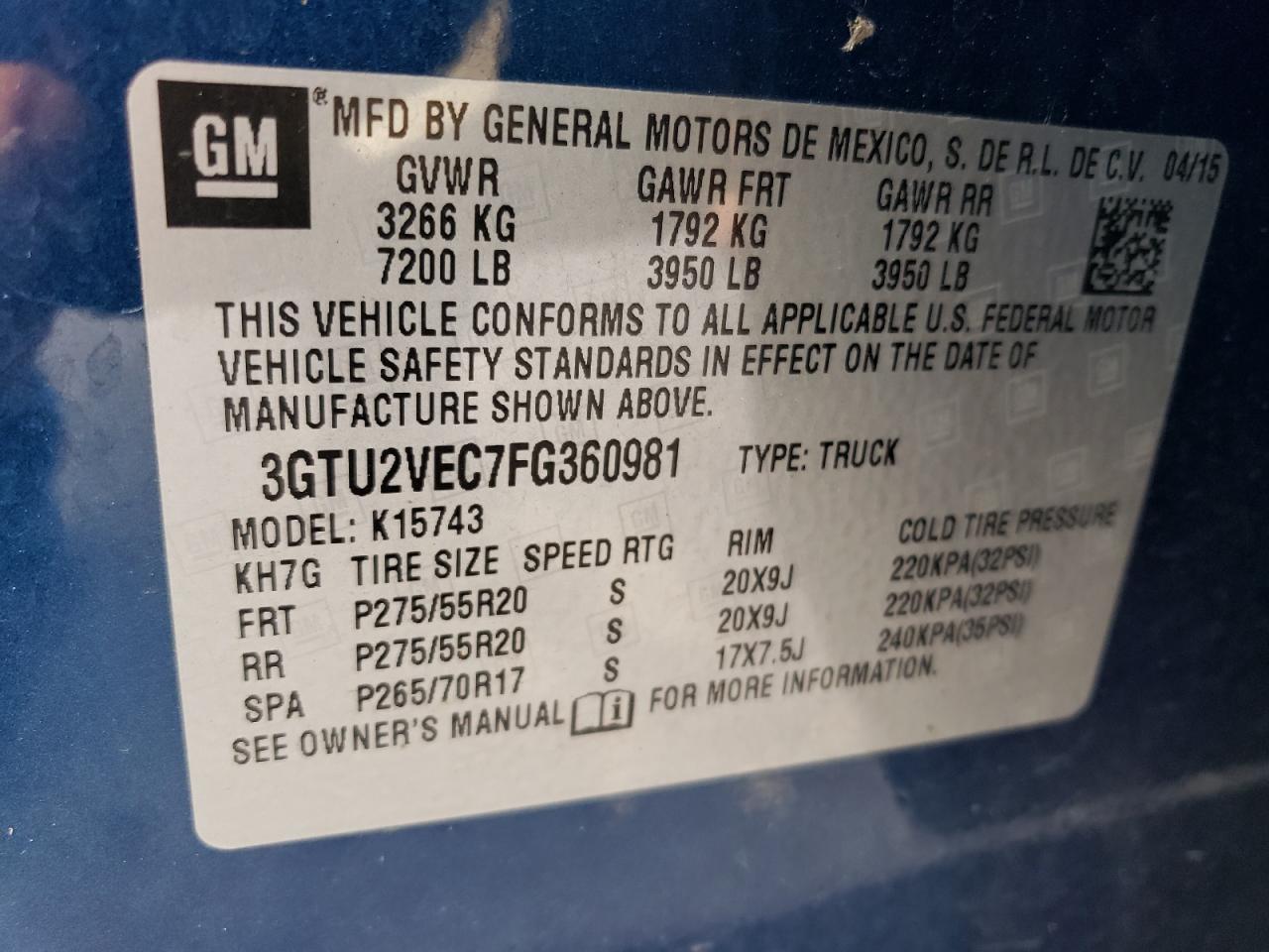 2015 GMC SIERRA K1500 SLT photo 23