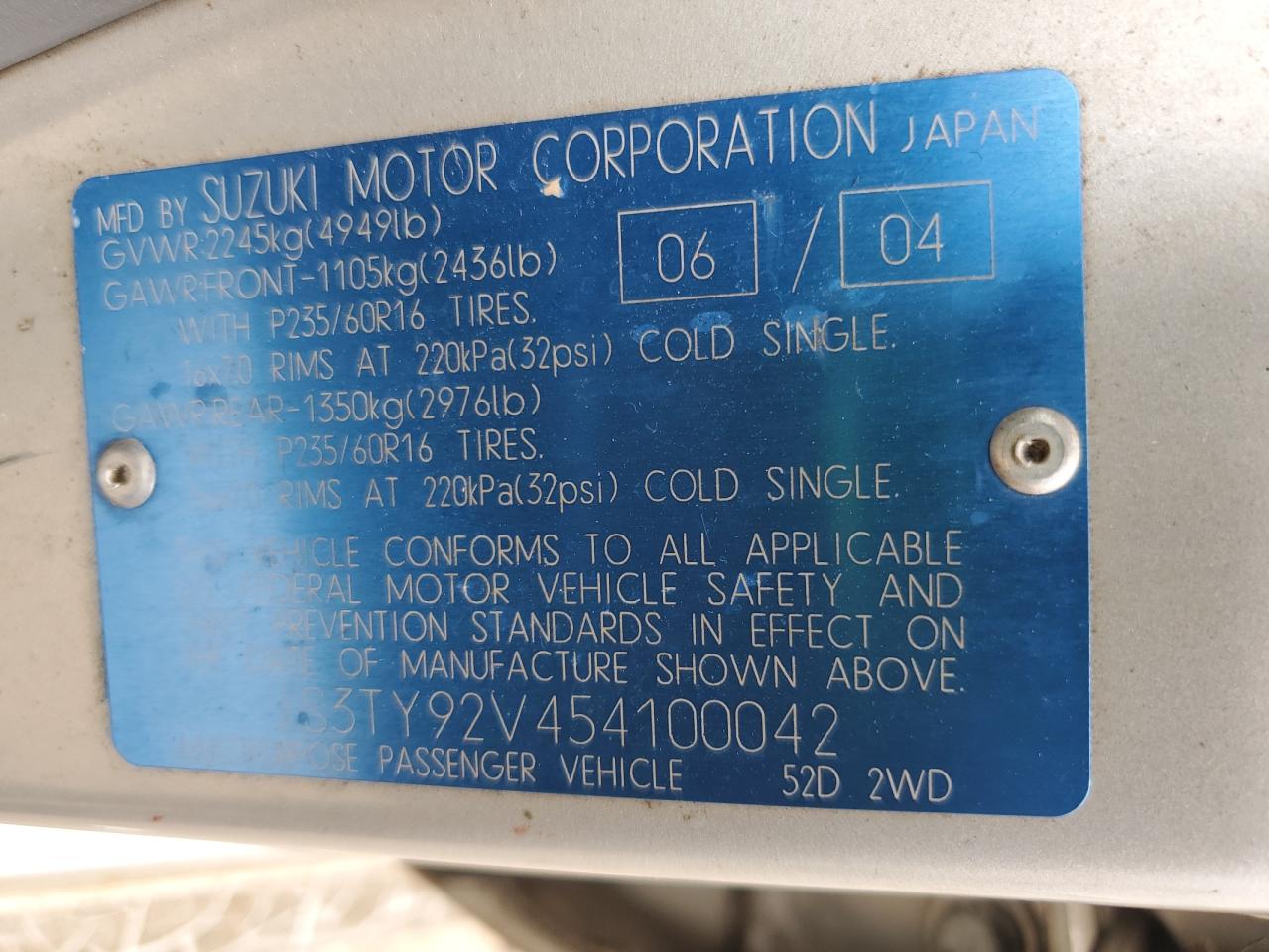 2005 SUZUKI XL7 EX photo 34