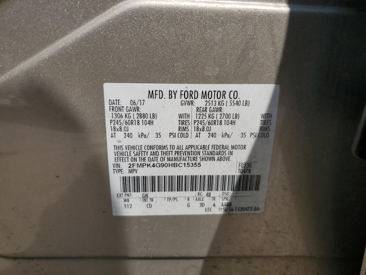 2017 FORD EDGE SE photo 27