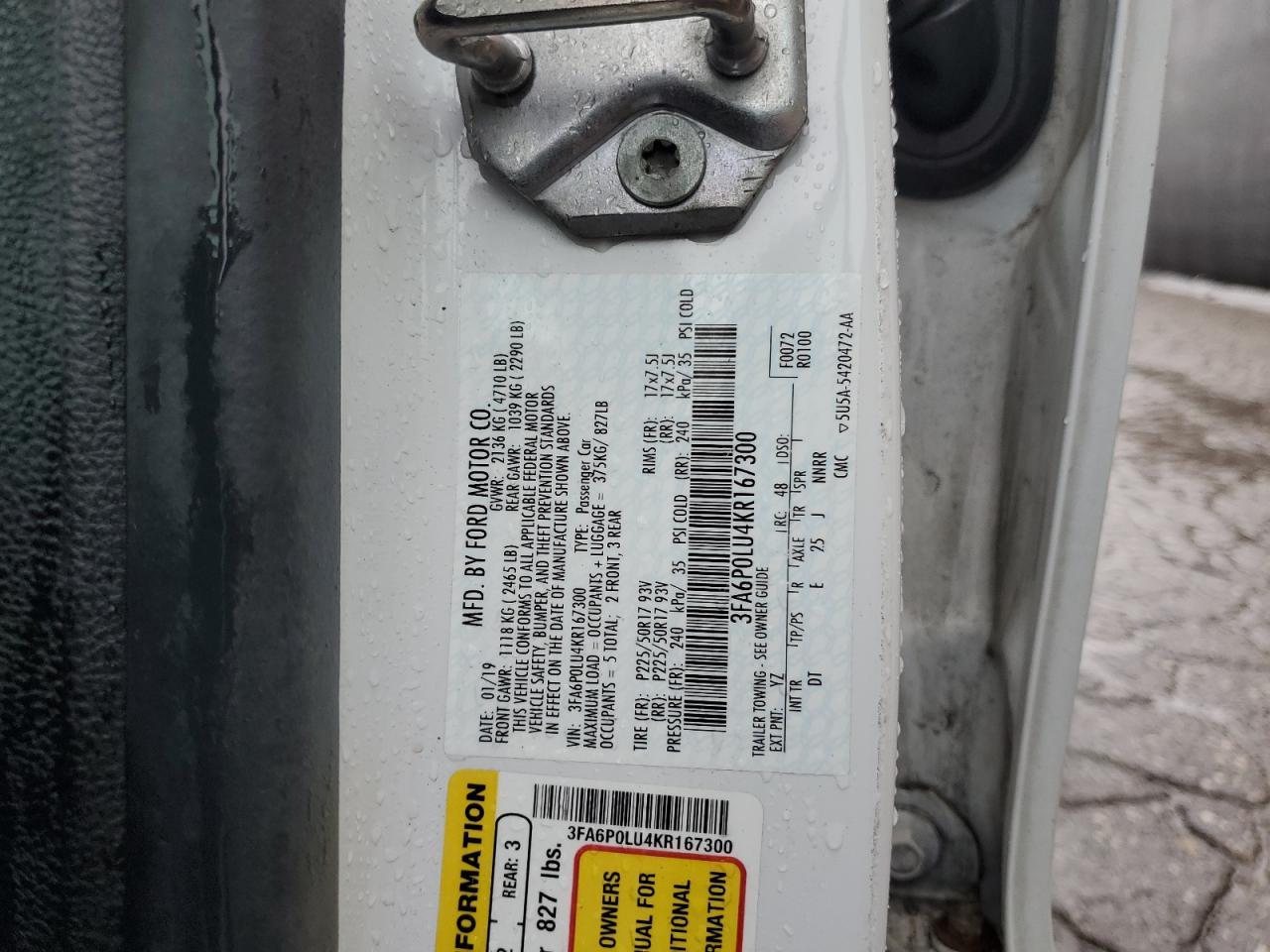 2019 FORD FUSION SE photo 12