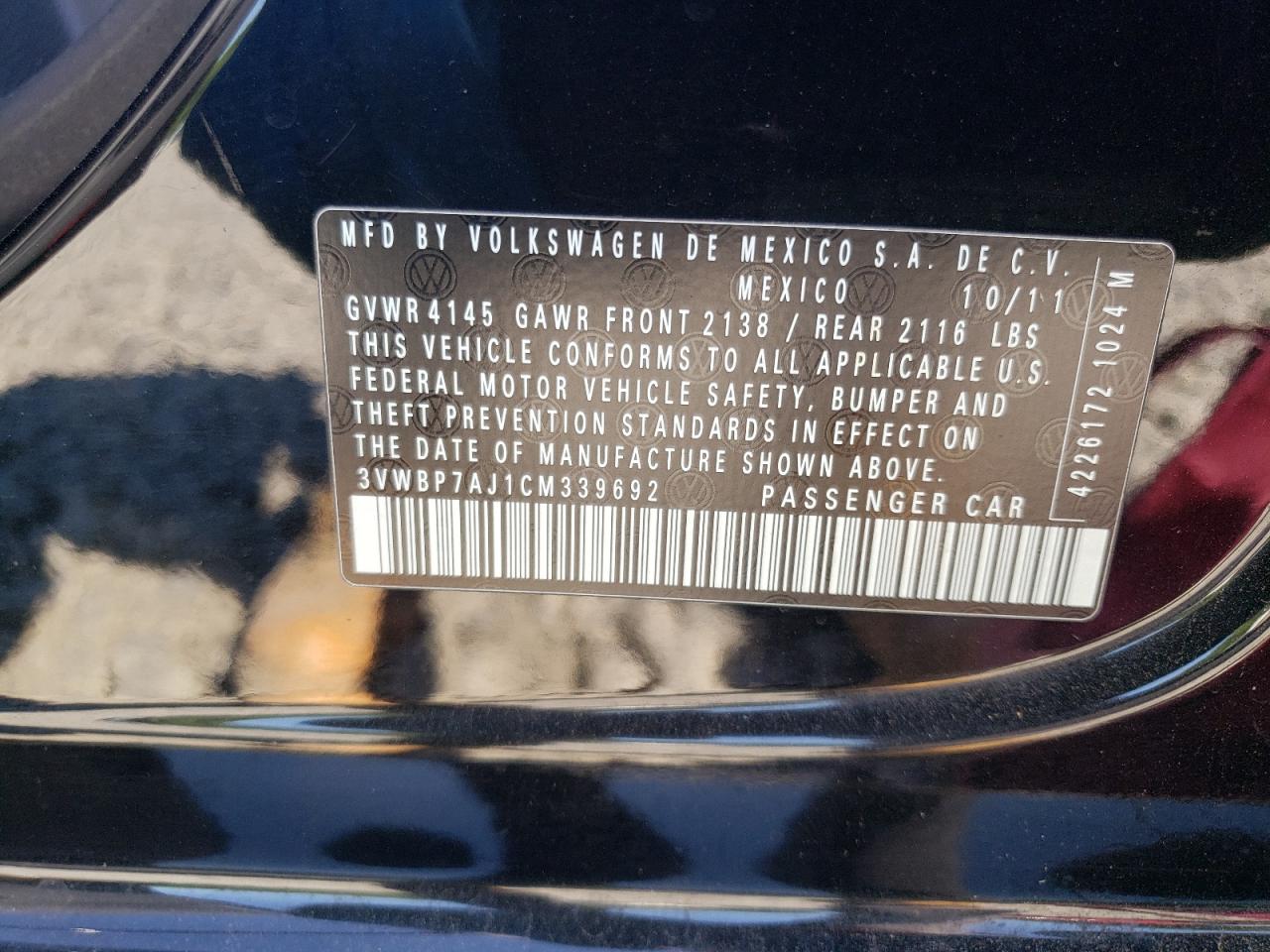2012 VOLKSWAGEN JETTA SE photo 12