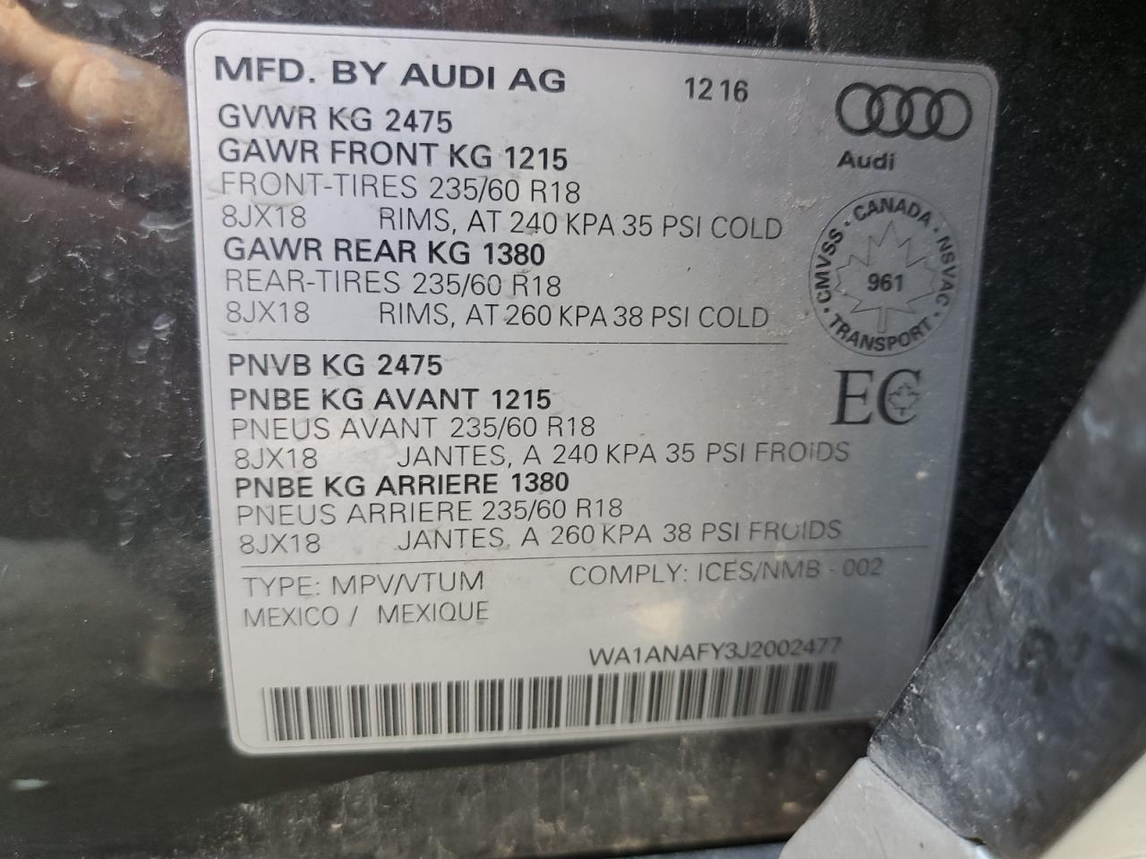 2018 AUDI Q5 PREMIUM photo 14