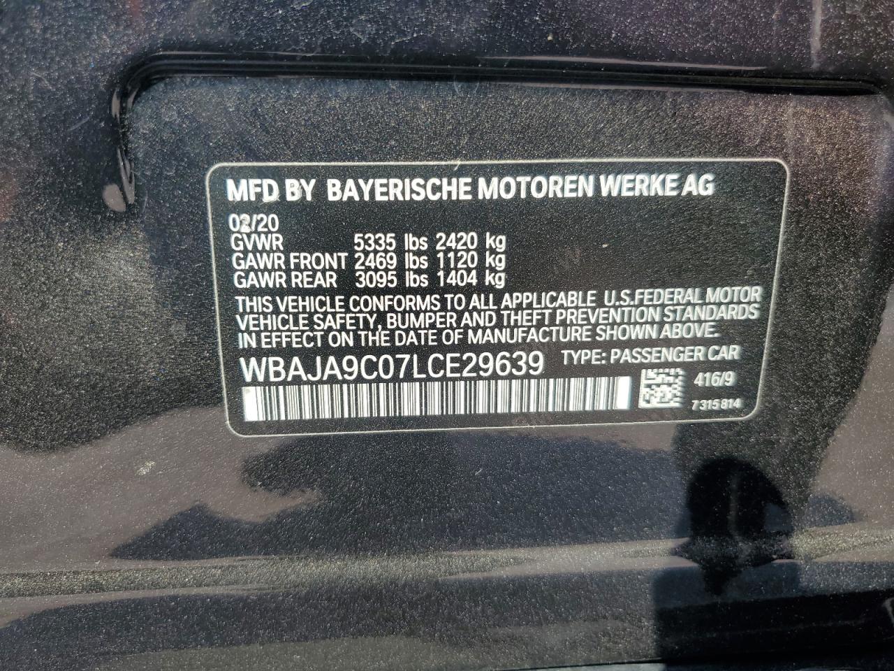 2020 BMW 530E photo 12
