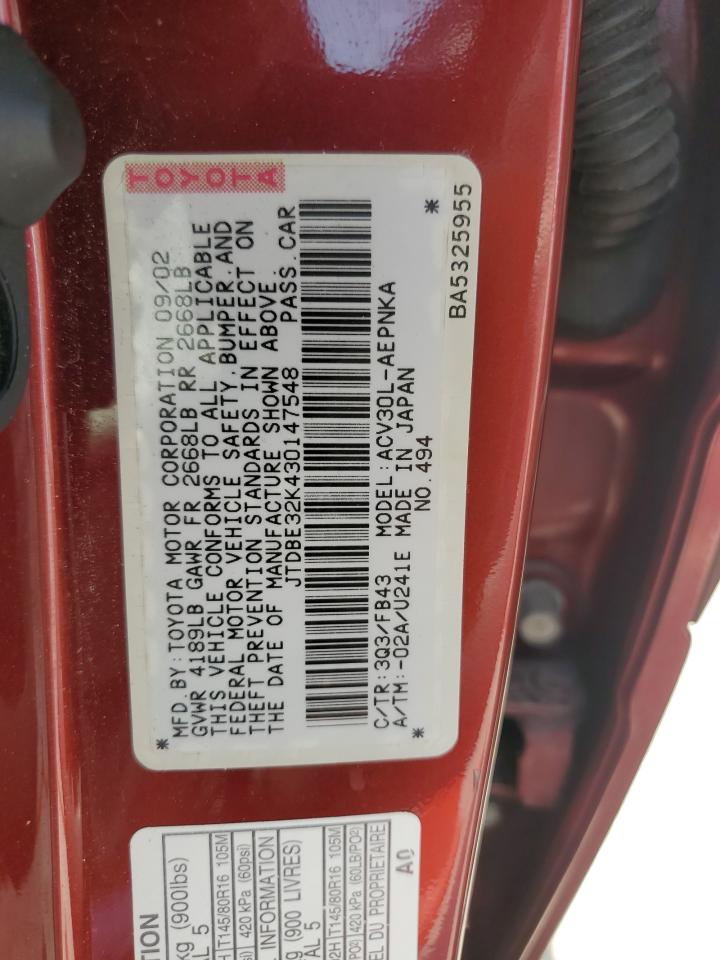 2003 TOYOTA CAMRY LE photo 25