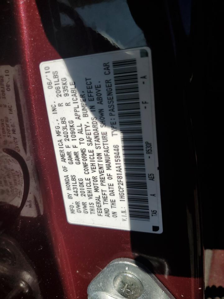 2010 HONDA ACCORD EXL photo 13