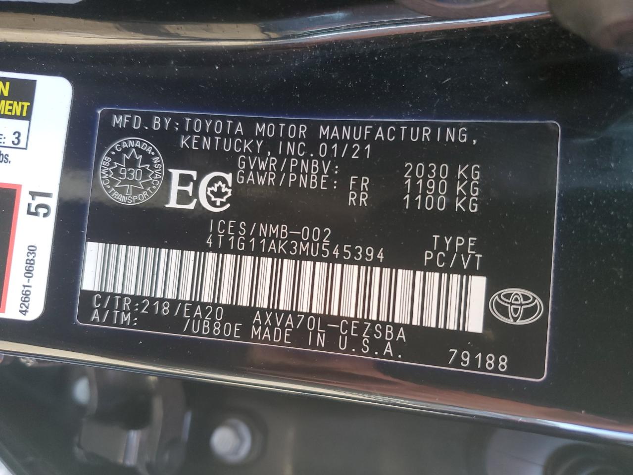 2021 TOYOTA CAMRY SE photo 25