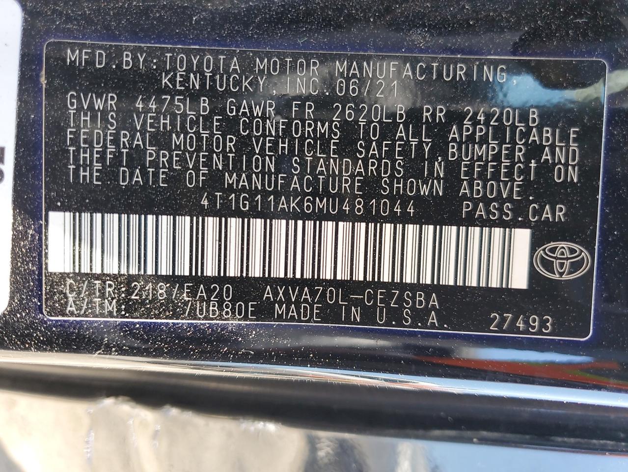2021 TOYOTA CAMRY SE photo 25