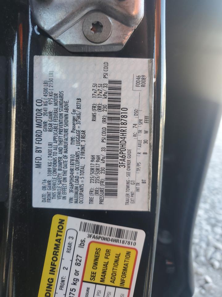 2017 FORD FUSION SE photo 34