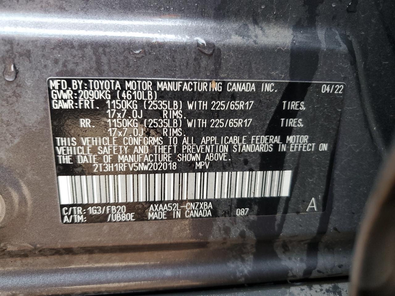 2022 TOYOTA RAV4 LE photo 40