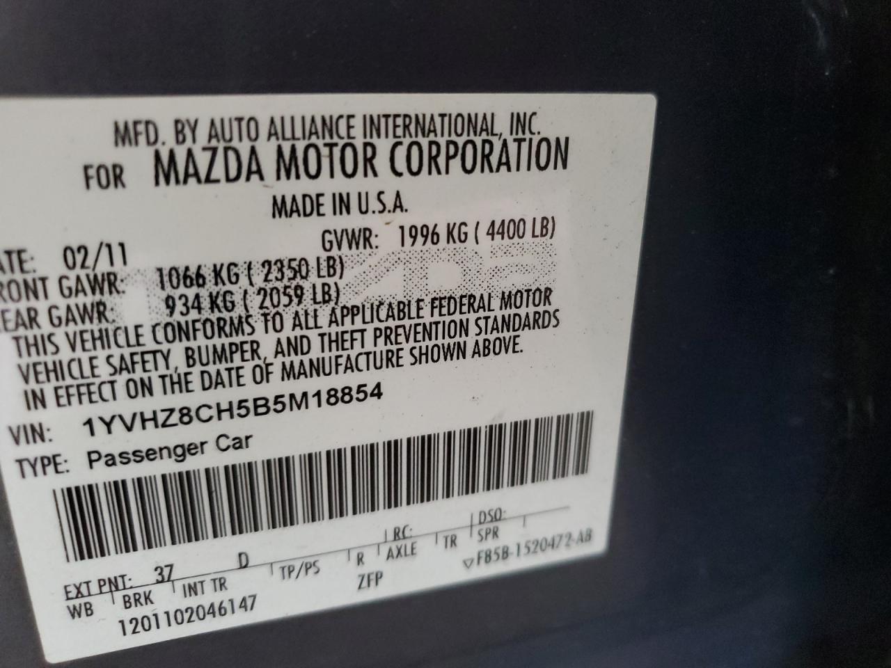 2011 MAZDA 6 I photo 34