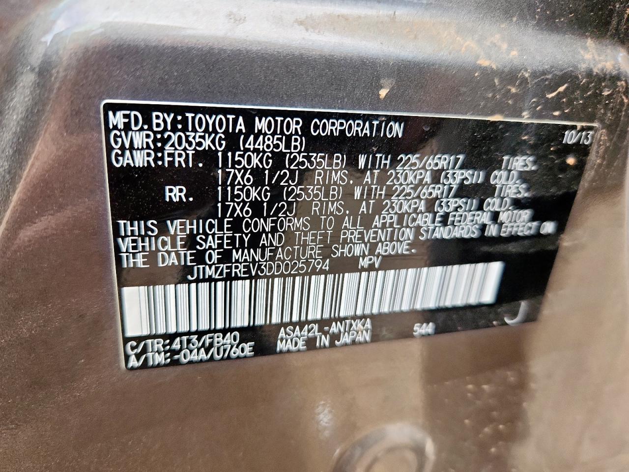 2013 TOYOTA RAV4 LE photo 34