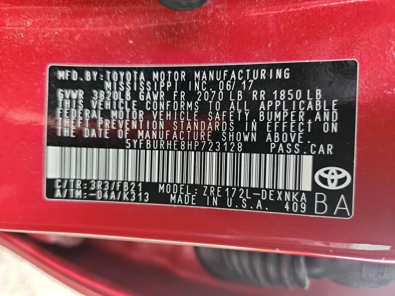 2017 TOYOTA COROLLA L photo 23