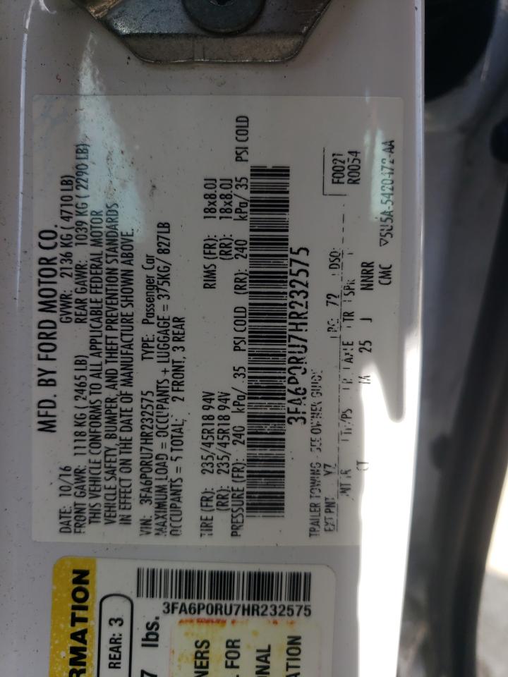 2017 FORD FUSION TITANIUM HEV photo 12