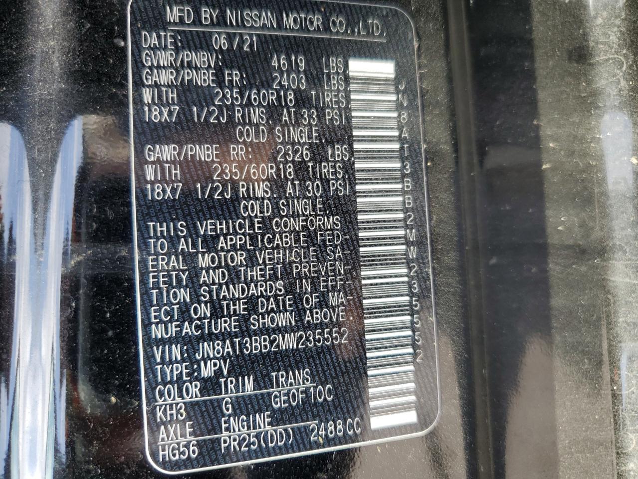 2021 NISSAN ROGUE SV photo 13