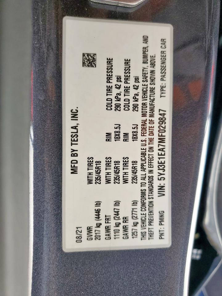 2021 TESLA MODEL 3 photo 23