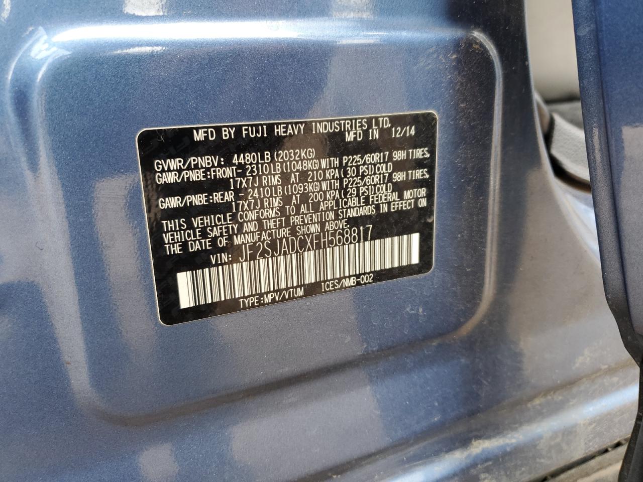 2015 SUBARU FORESTER 2.5I PREMIUM photo 34
