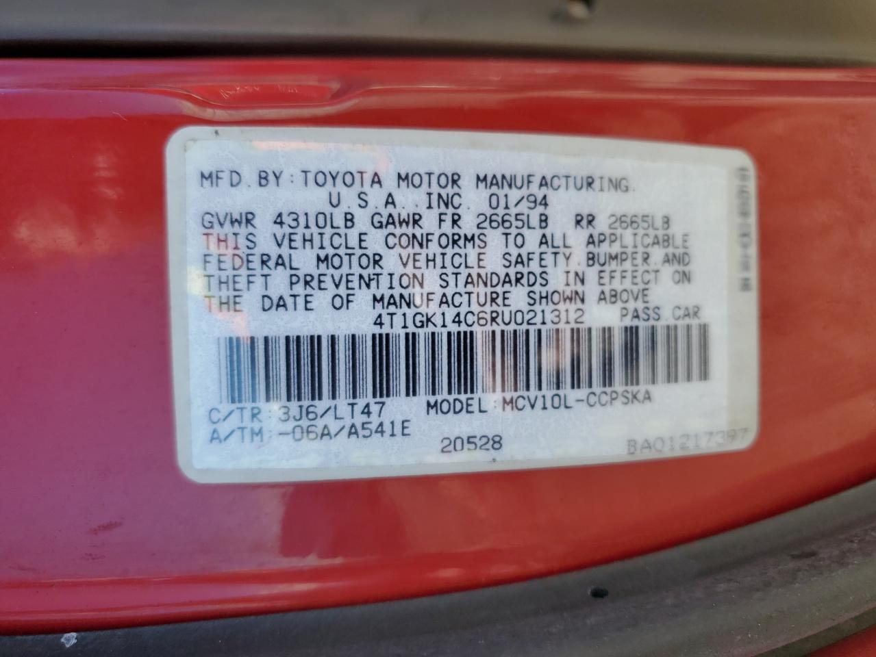 1994 TOYOTA CAMRY SE photo 23