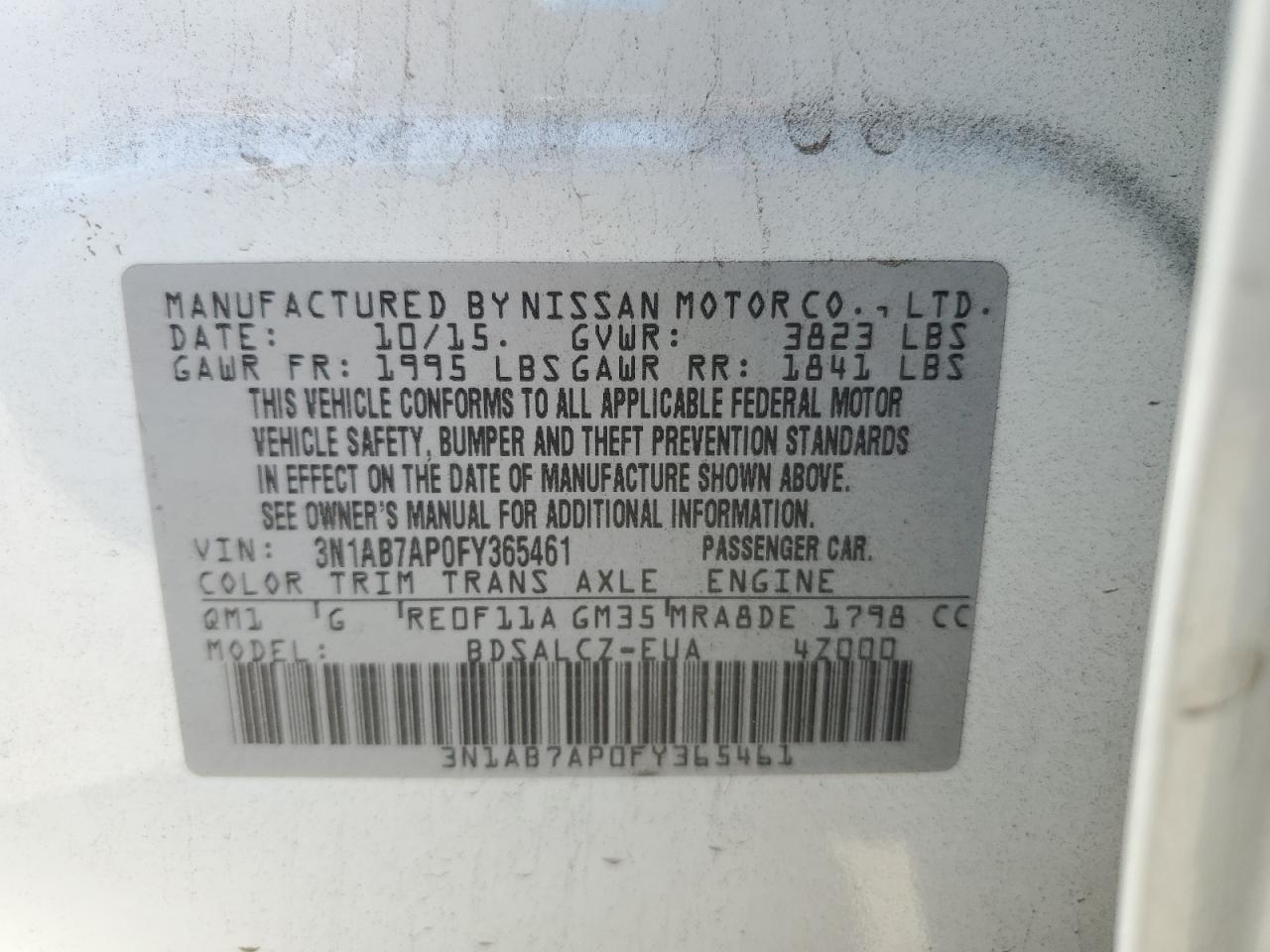 2015 NISSAN SENTRA S photo 23