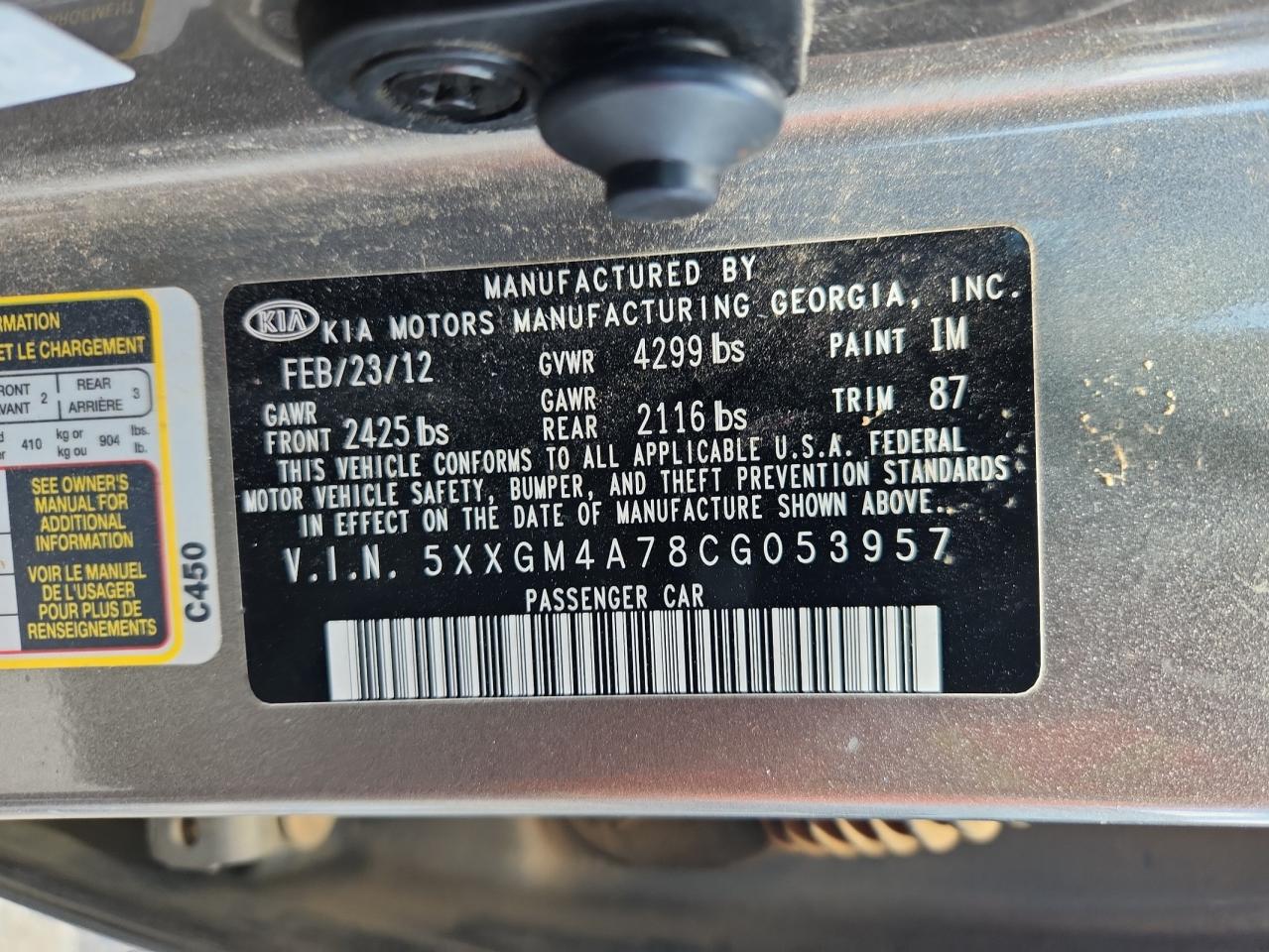 2012 KIA OPTIMA photo 13