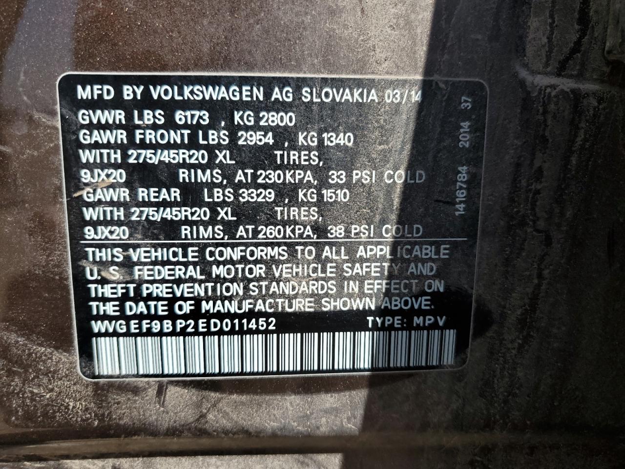 2014 VOLKSWAGEN TOUAREG V6 photo 25