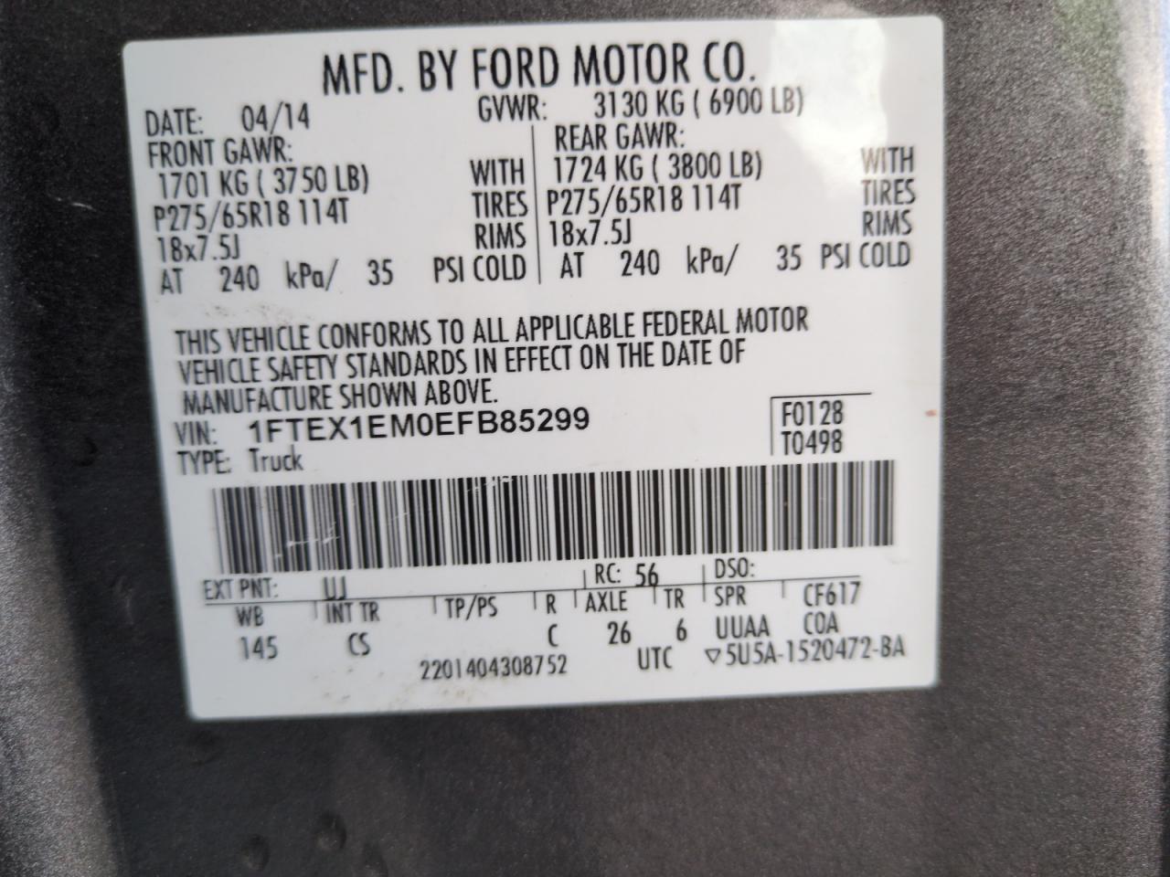 2014 FORD F150 SUPER CAB photo 34