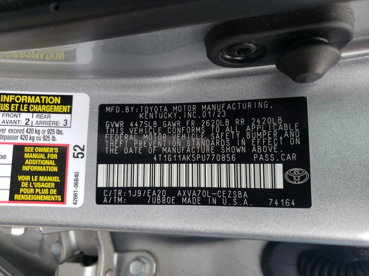2023 TOYOTA CAMRY SE NIGHT SHADE photo 23