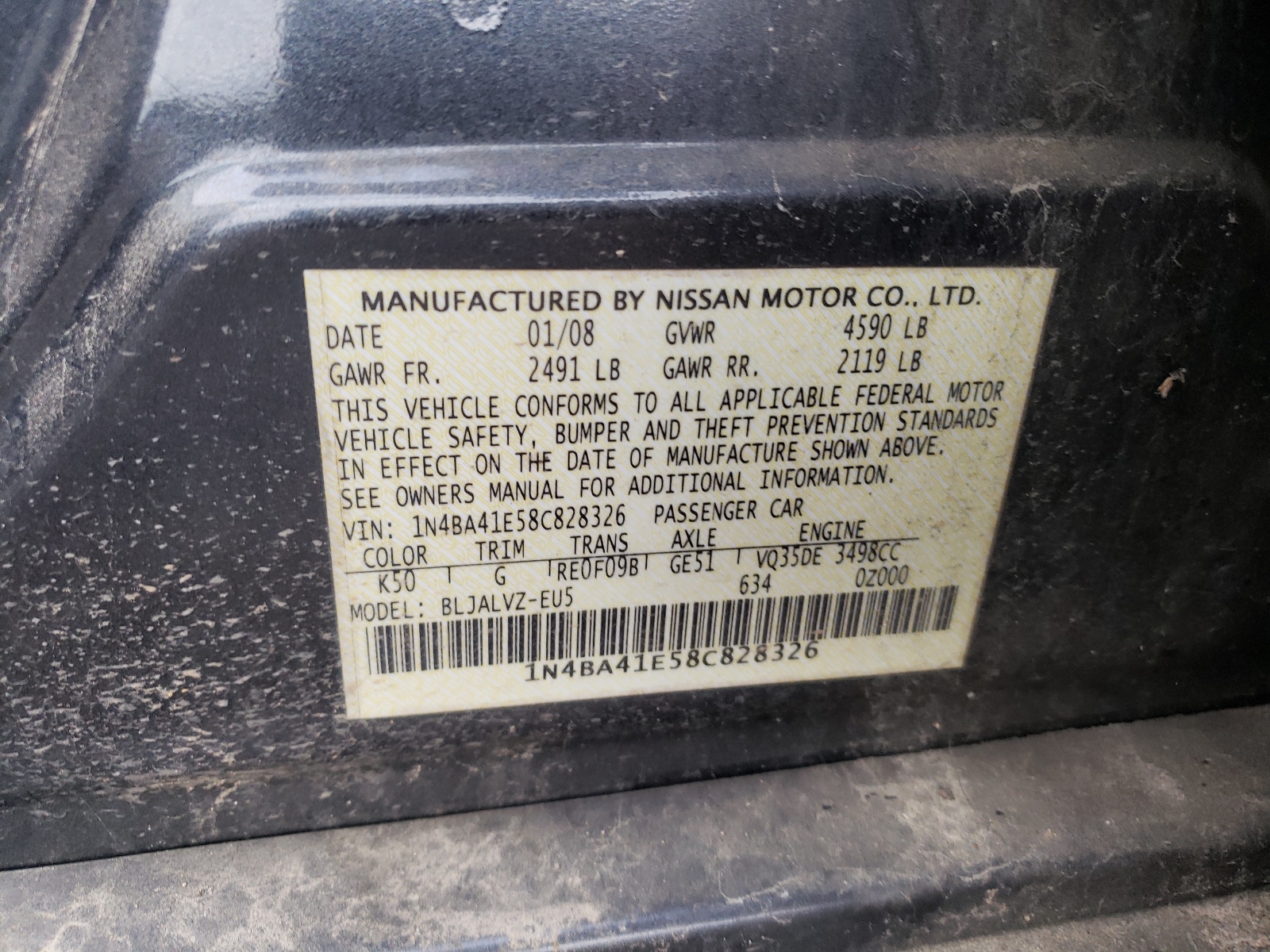 2008 NISSAN MAXIMA photo 19