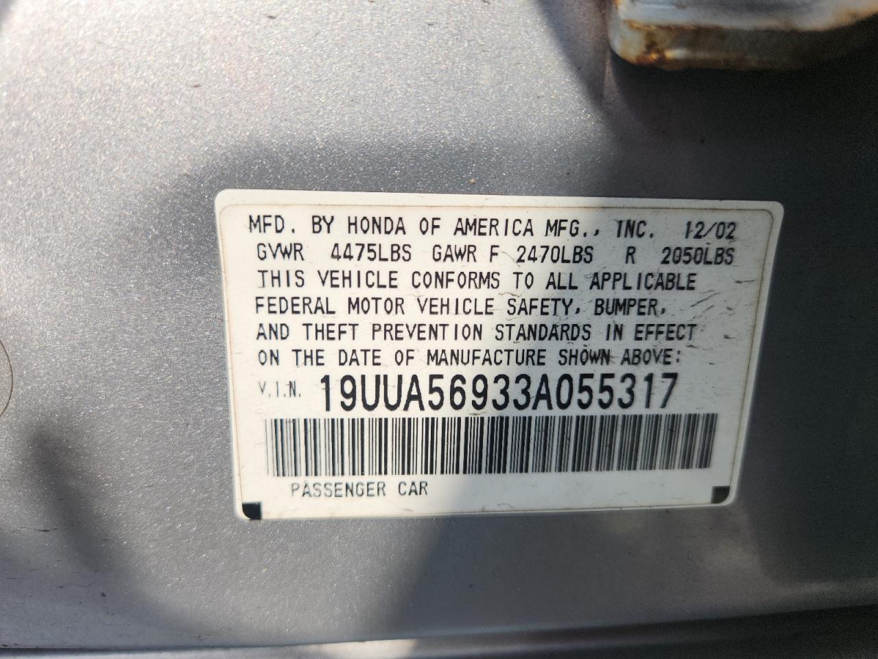 2003 ACURA 3.2TL TYPE-S photo 12