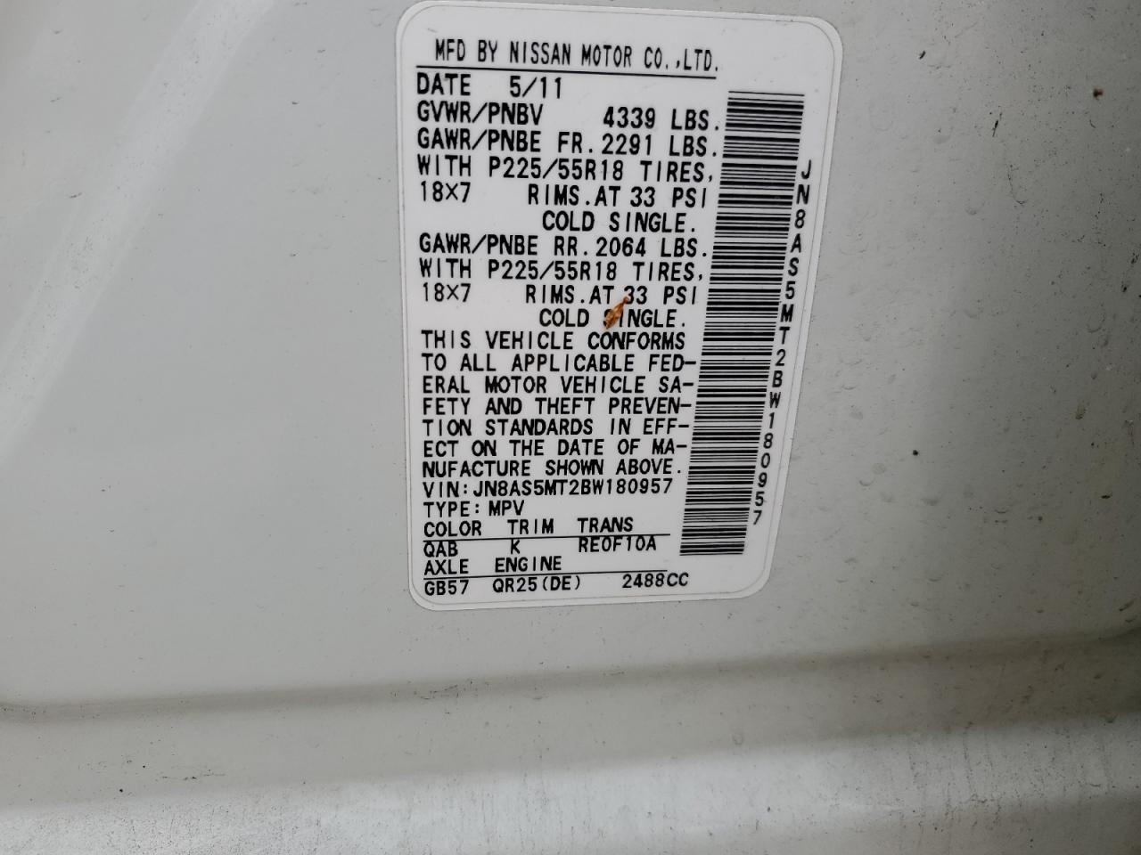 2011 NISSAN ROGUE photo 37