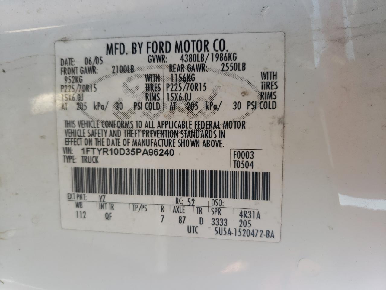 2005 FORD RANGER photo 25