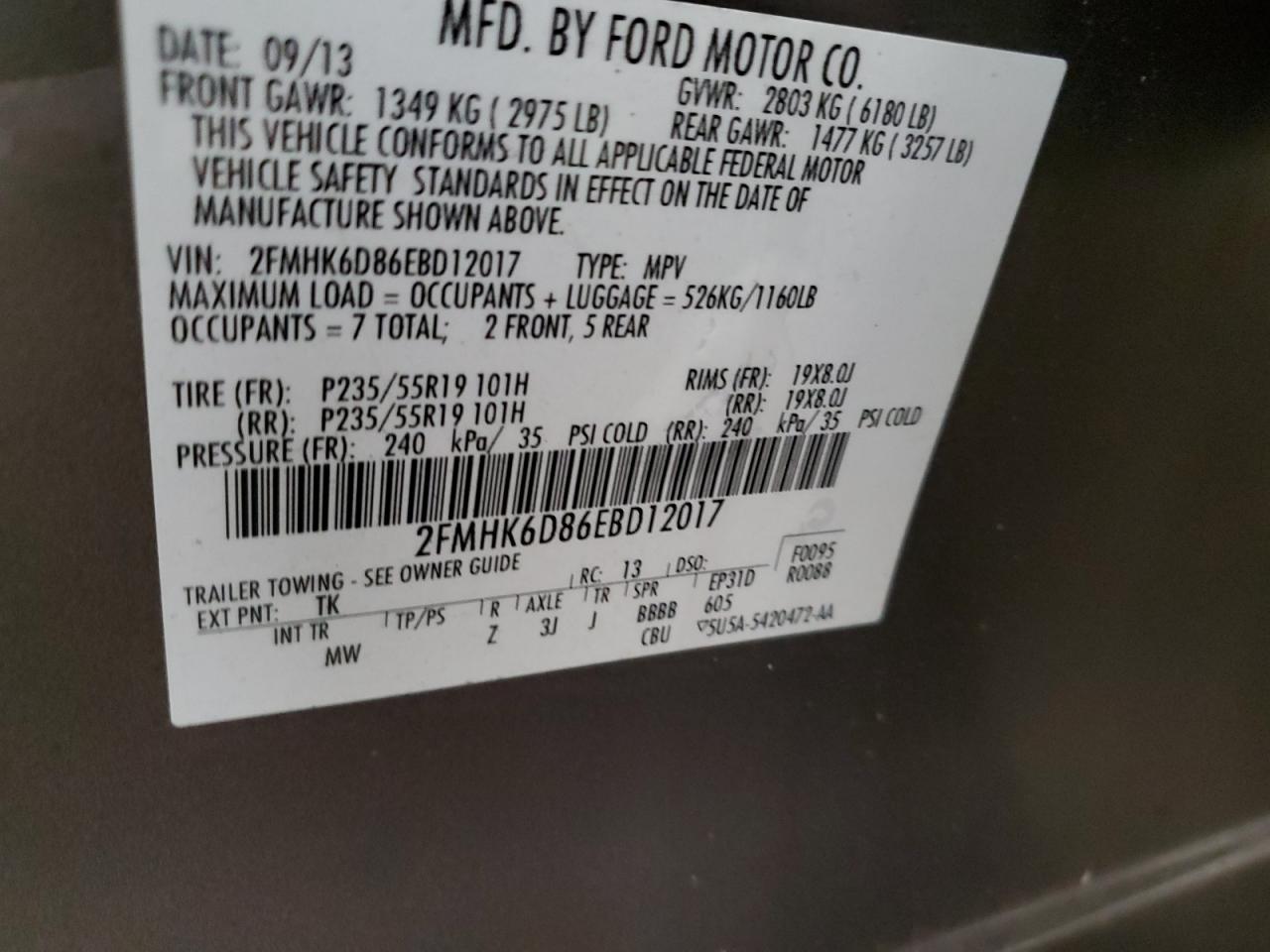 2014 FORD FLEX LIMITED photo 27