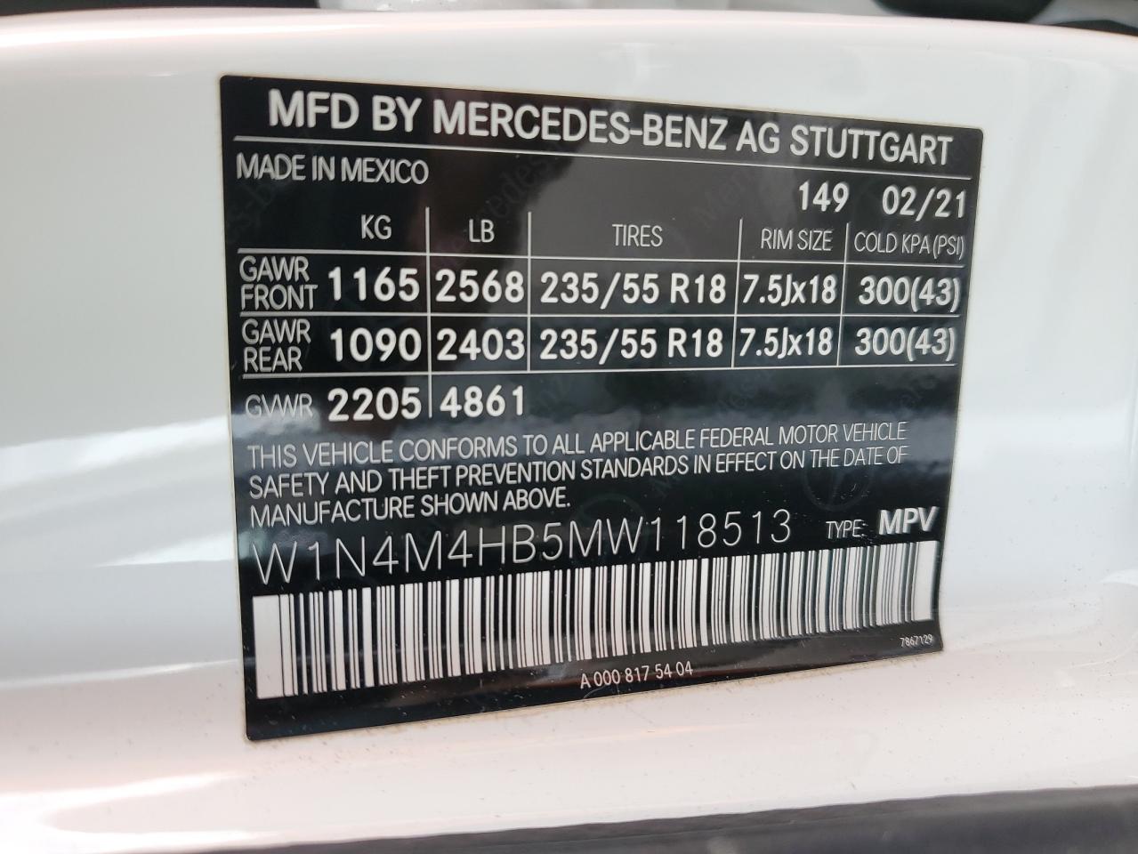 2021 MERCEDES-BENZ GLB 250 4MATIC photo 13