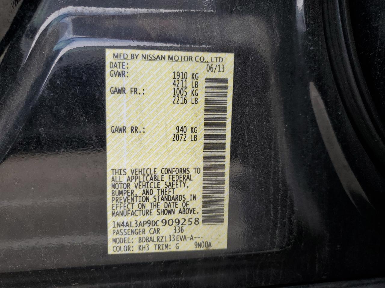 2013 NISSAN ALTIMA 2.5 photo 12