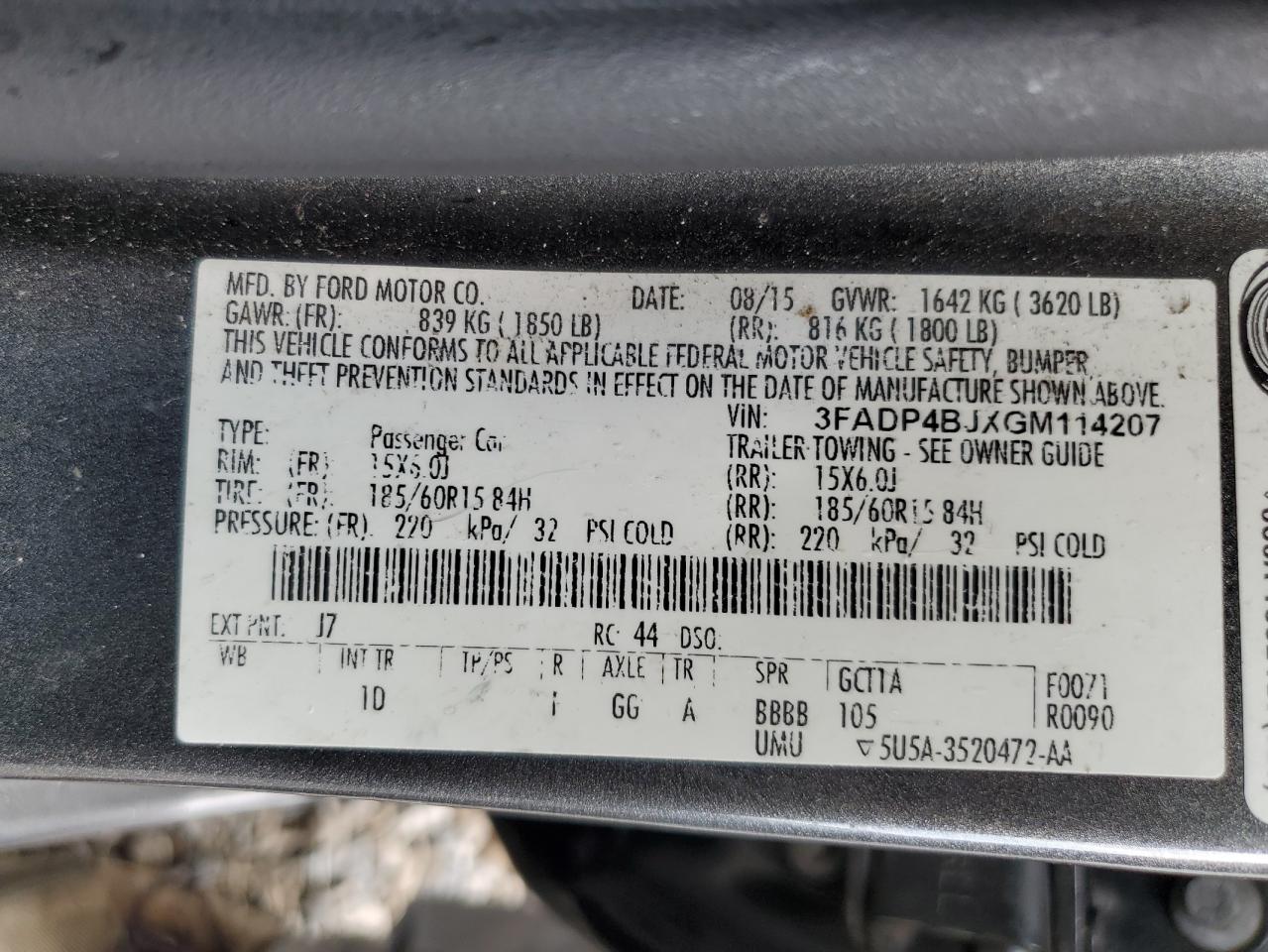 2016 FORD FIESTA SE photo 23