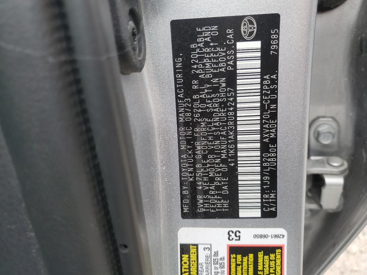 2024 TOYOTA CAMRY photo 12