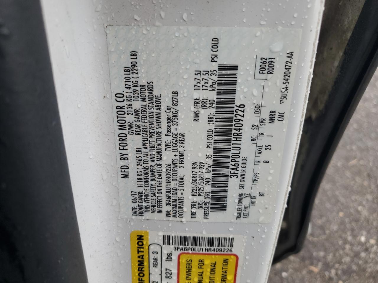 2017 FORD FUSION SE HYBRID photo 12