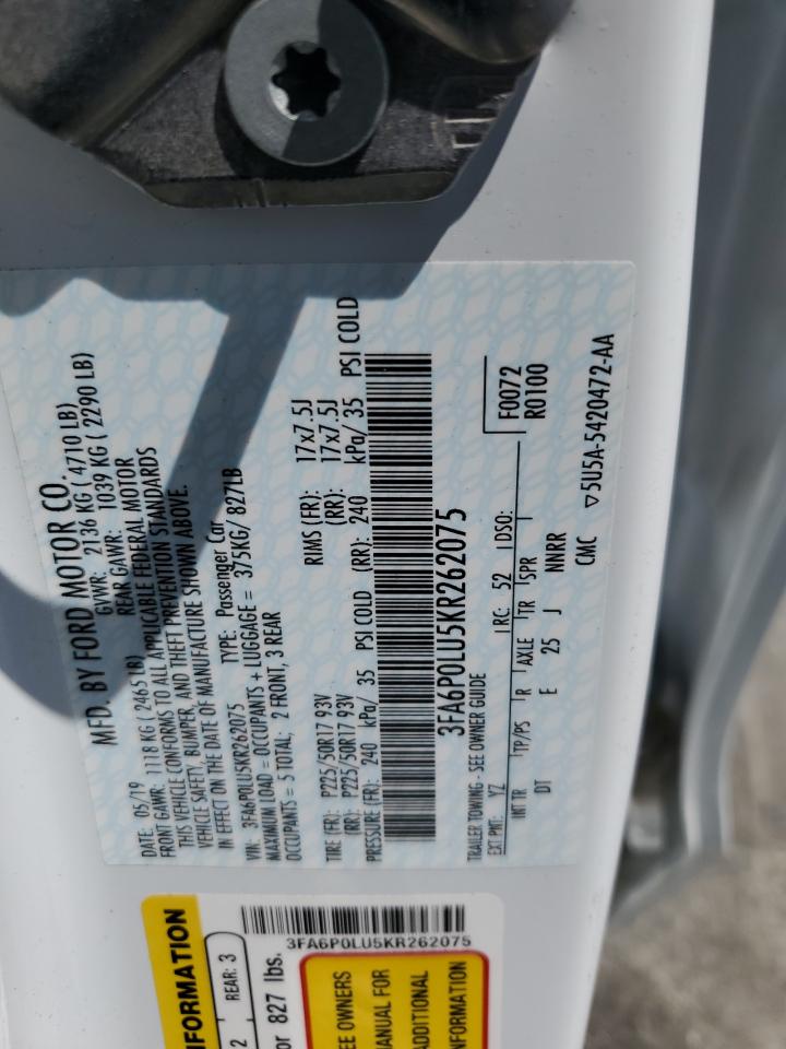 2019 FORD FUSION SE photo 12