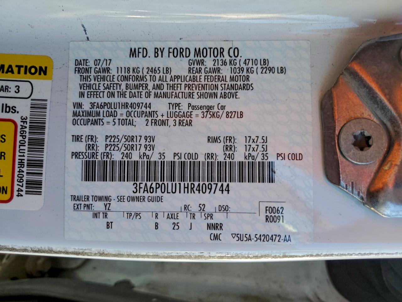 2017 FORD FUSION SE HYBRID photo 23