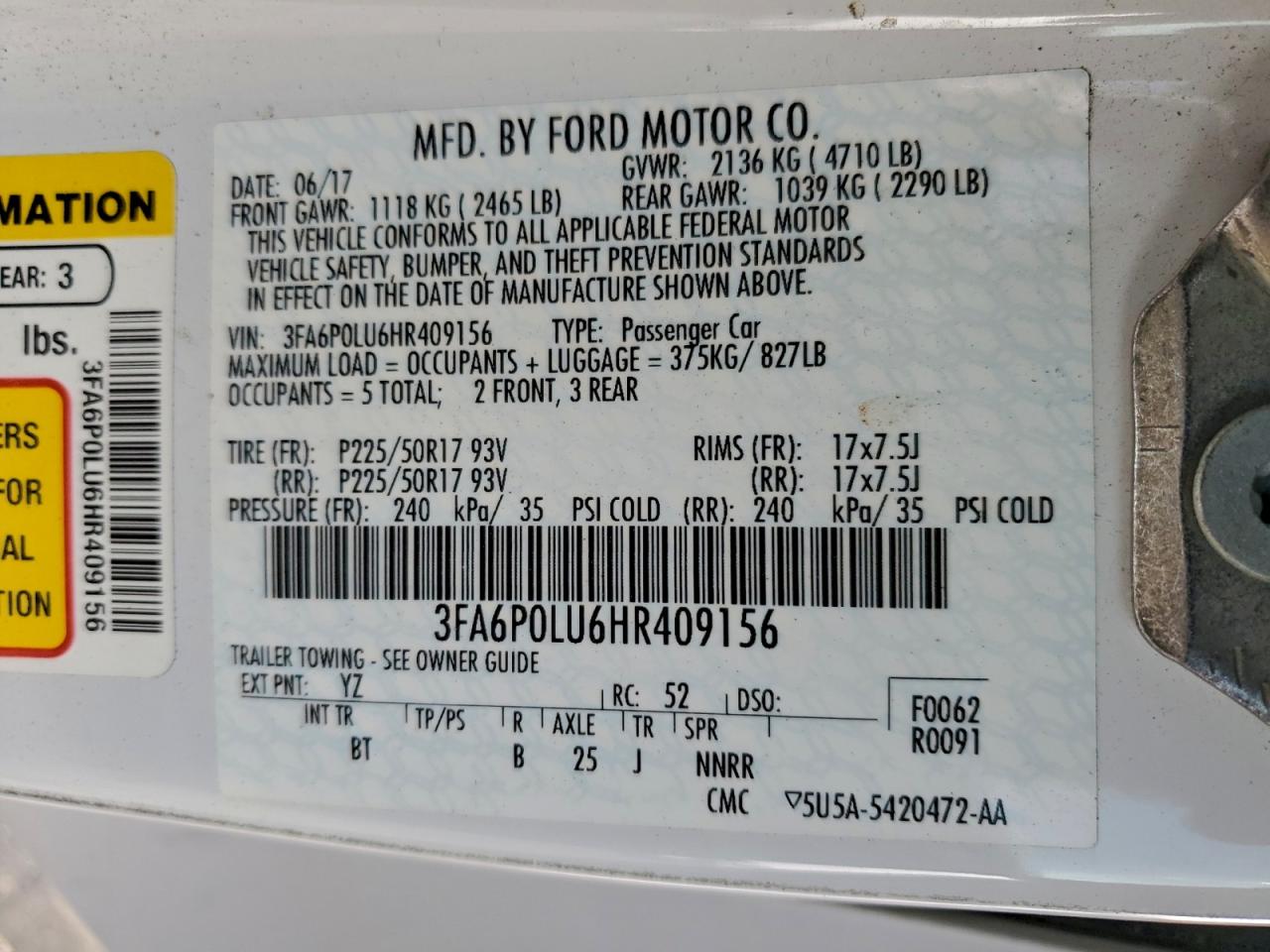 2017 FORD FUSION SE HYBRID photo 12