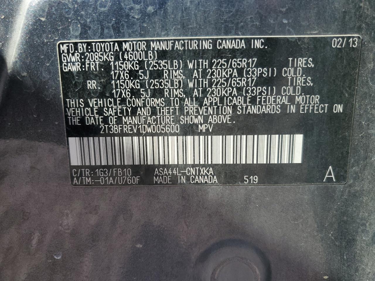 2013 TOYOTA RAV4 LE photo 25