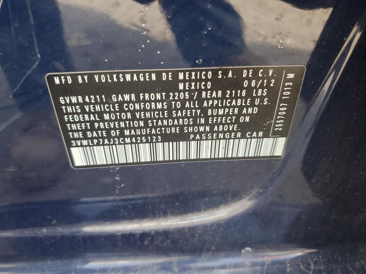 2012 VOLKSWAGEN JETTA photo 12