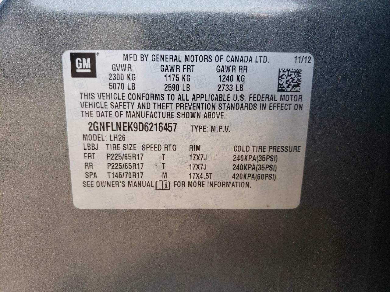 2013 CHEVROLET EQUINOX LT photo 37