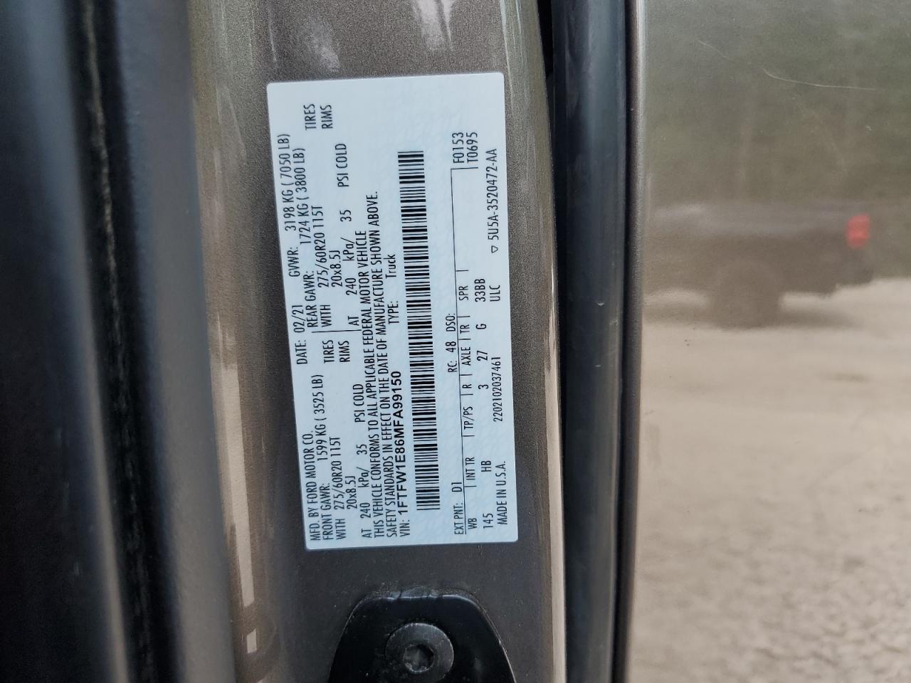 2021 FORD F150 photo 12