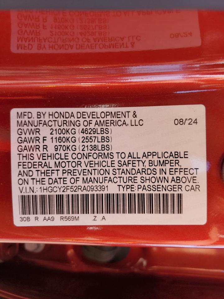 2024 HONDA ACCORD HYBRID SPORT photo 12