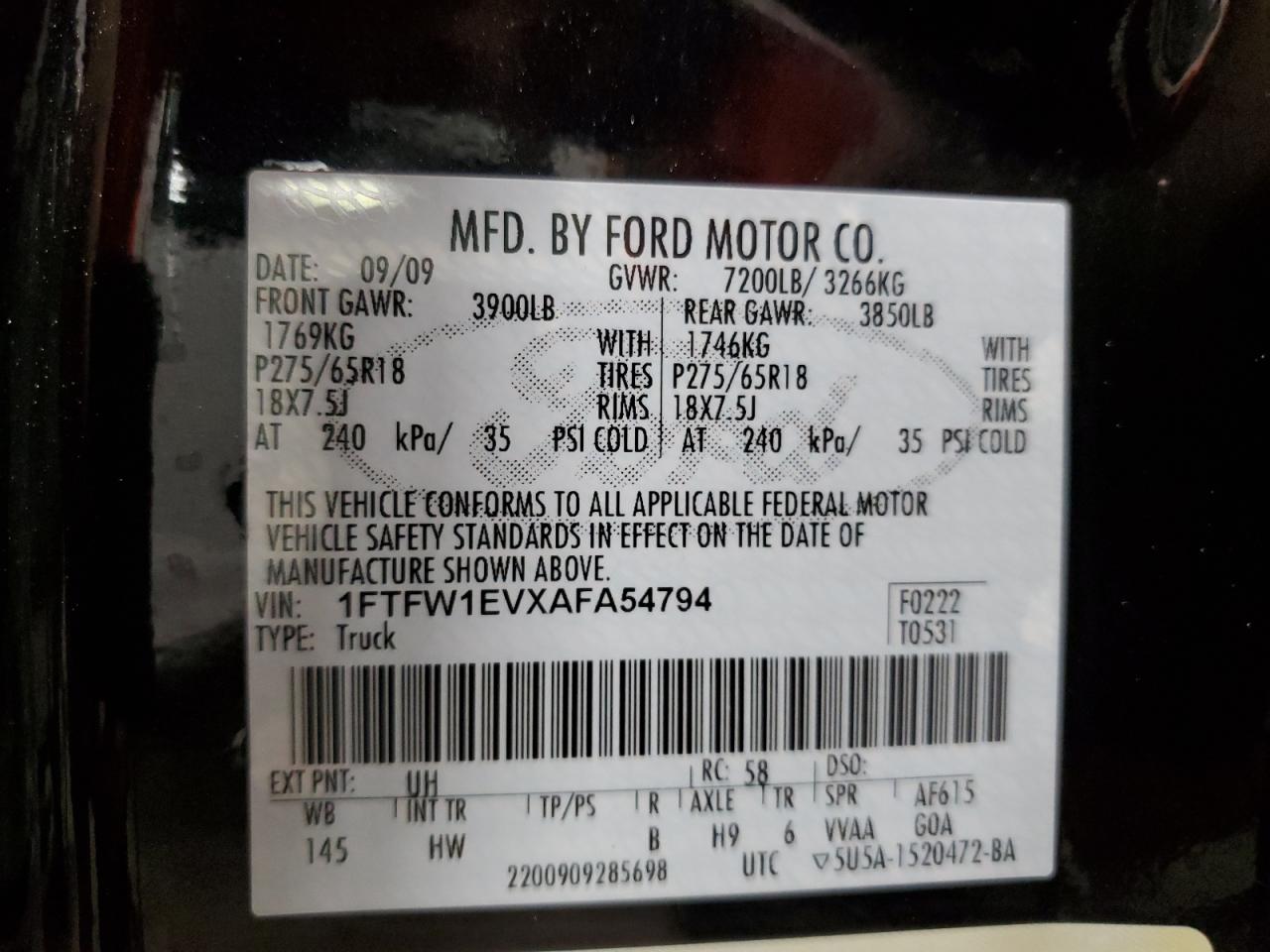 2010 FORD F150 SUPERCREW photo 23